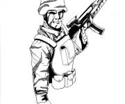 Coloriage D&eacute;guisement, armes et soldat de Call of Duty