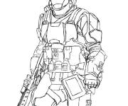 Coloriage Equipement du soldat de futur Call of Duty