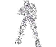 Coloriage Guerrier Call of Duty r&eacute;aliste