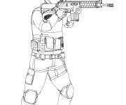 Coloriage Guerrier de Call of Duty tir le cartouche