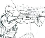 Coloriage Le choix d'emplacement de combattant dans Call of Duty