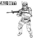 Coloriage le joueur de Call of Duty avec un M-16