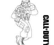 Coloriage Le soldat de Call of Duty attaque en se d&eacute;pla&ccedil;ant