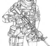 Coloriage Membre d'&eacute;quipe Call of Duty