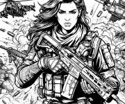 Coloriage Soldat Call of Duty pour fille