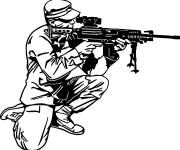 Coloriage Soldat call of Duty sur un genou prêt a tirer