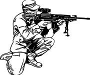 Coloriage Soldat call of Duty sur un genou pr&ecirc;t a tirer