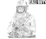 Coloriage Soldat de Call of Duty au crayon