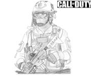 Coloriage Soldat de Call of Duty au crayon