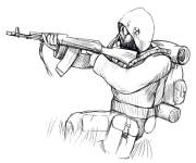 Coloriage Soldat de Call of Duty avec AK
