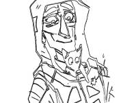 Coloriage Soldat de Call of Duty avec son chat