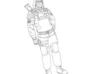 Coloriage Soldat de Call of Duty avec une arme &agrave; feu