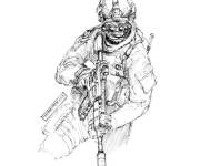 Coloriage Soldat de Call of Duty avec vision nocturne