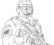 Coloriage Soldat équipé de Call of Duty