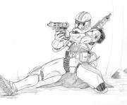 Coloriage Soldat vise en demi-squat Call of Duty