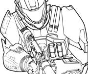 Coloriage Soldat vise son arme et pr&ecirc;t &agrave; tirer