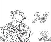 Coloriage Soldats et  des quadricoptères dans Call of Duty
