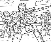 Coloriage Squad de call of Duty tenant un fusil