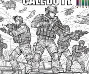 Coloriage Squad Team de Call of Duty avec le soutien aérien
