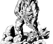 Coloriage Un tireur d'&eacute;lite de Call of Duty