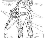 Coloriage Utiliser les binoculaires pour scanner le terrain