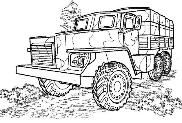 Coloriage Camion militaire dessin gratuit à imprimer