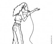 Coloriage Camp Rock Chanteuse sur La Scène