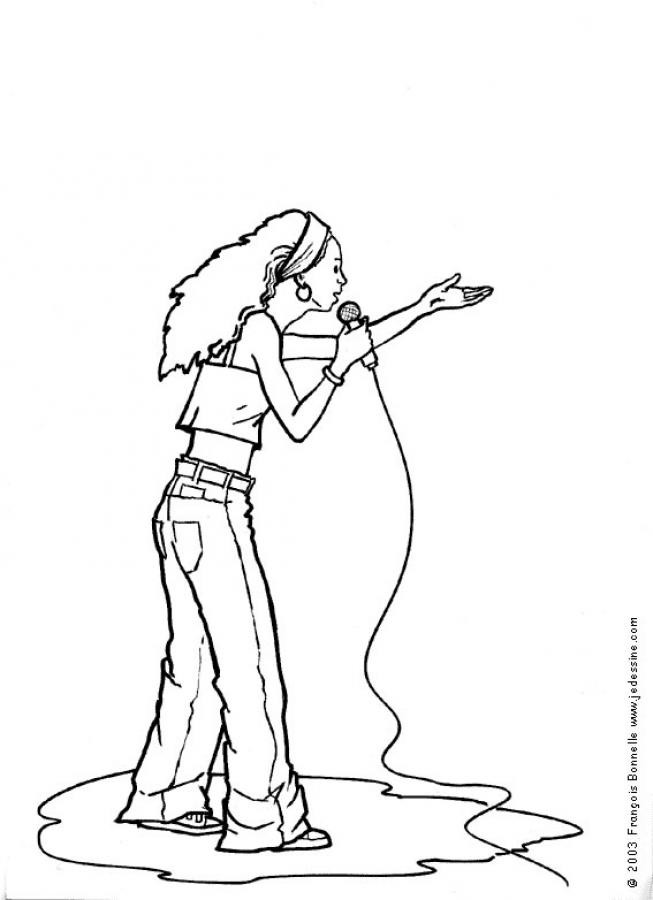 Coloriage et dessins gratuits Camp Rock Chanteuse sur La Scène à imprimer