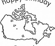 Coloriage Bon anniversaire Canada