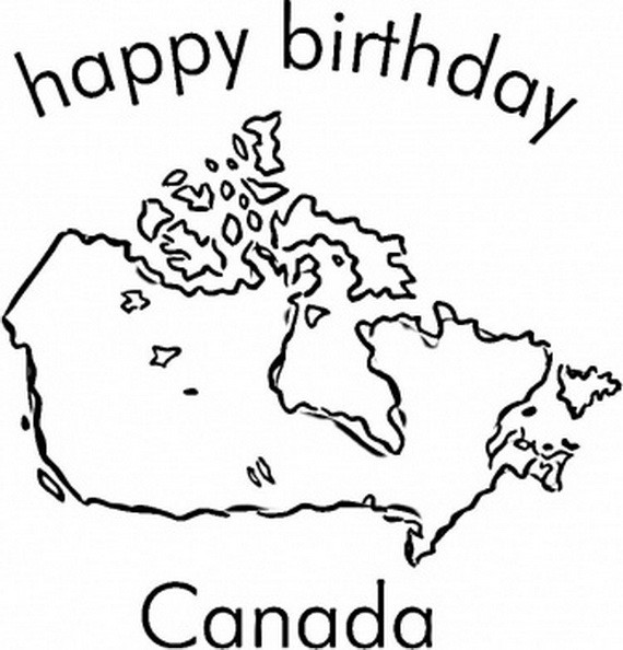 Coloriage et dessins gratuits Bon anniversaire Canada à imprimer