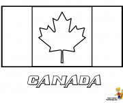Coloriage Canada Drapeau vecteur