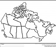 Coloriage et dessins gratuit Carte de Canada à colorier à imprimer