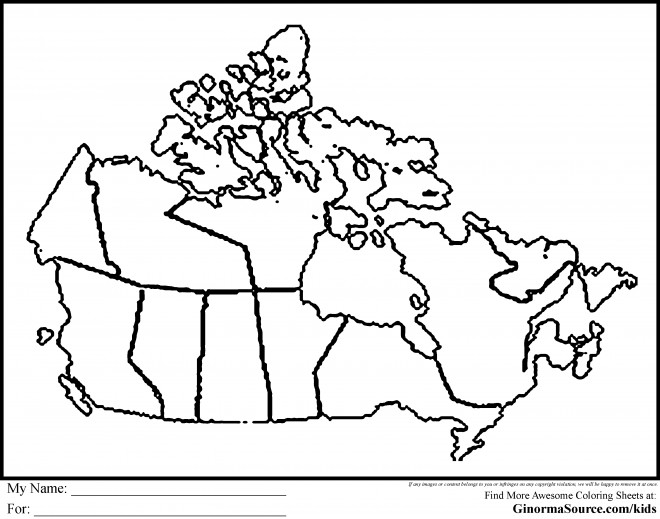 Coloriage et dessins gratuits Carte de Canada à colorier à imprimer