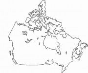 Coloriage Carte de Canada à télécharger