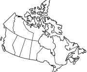 Coloriage et dessins gratuit Carte de Canada en ligne à imprimer