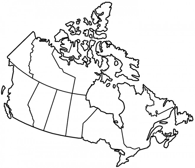 Coloriage et dessins gratuits Carte de Canada en ligne à imprimer