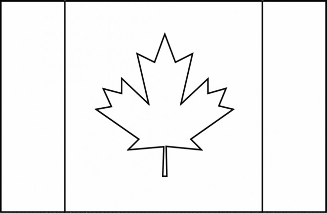 Coloriage Drapeau Canada simple dessin gratuit à imprimer