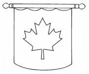 Coloriage Le Drapeau de Canada en rouge et blanc