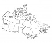 Coloriage Provinces Canada sur la carte