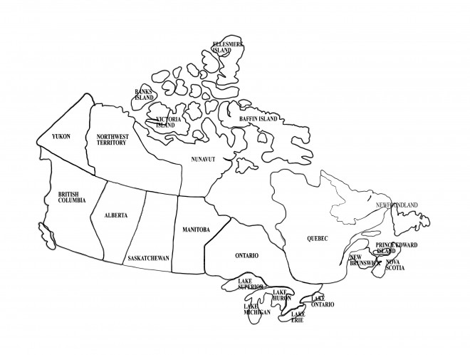 Coloriage Provinces Canada Sur La Carte Dessin Gratuit A Imprimer