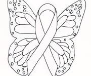Coloriage et dessins gratuit Cancer du sein et papillon à imprimer