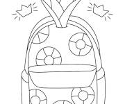 Coloriage Cartable &agrave; dos sous forme de plante