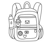 Coloriage Cartable avec une jouet