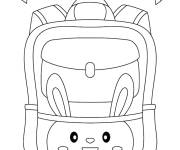 Coloriage Cartable d'&eacute;cole pour les enfants