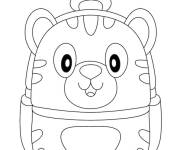 Coloriage Cartable en forme d'un animal mignon