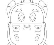 Coloriage Cartable kawaii