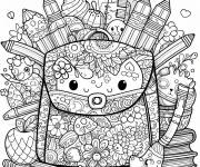 Coloriage Cartable maternelle magique