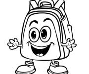 Coloriage Cartable rigolo de dessin anim&eacute;