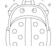 Coloriage Cartable sous forme de coccinelle