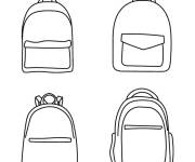 Coloriage Illustration de plusieurs cartables